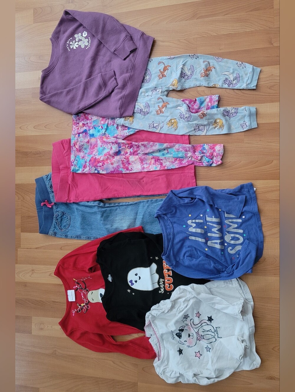 Jumping Beans Girls 4T Clothes Sweater Assorted Pants & Longsleeve Tops Lot Of 9